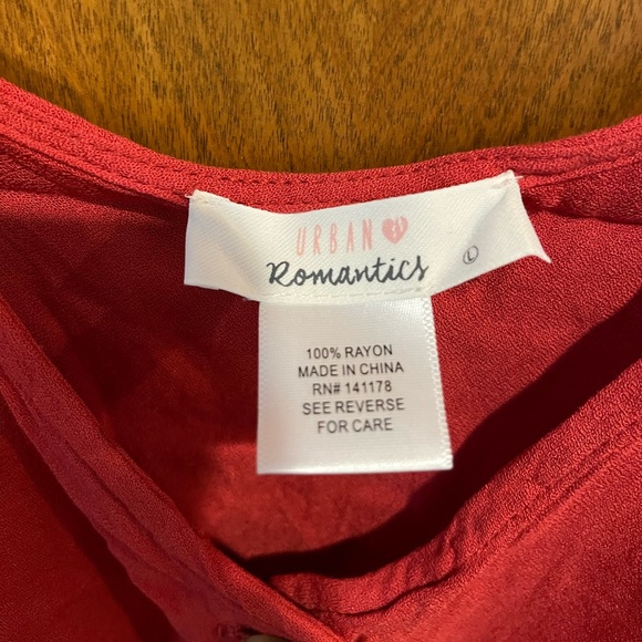 URBAN ROMANTICS bright orange button down tank top - Picture 2 of 3